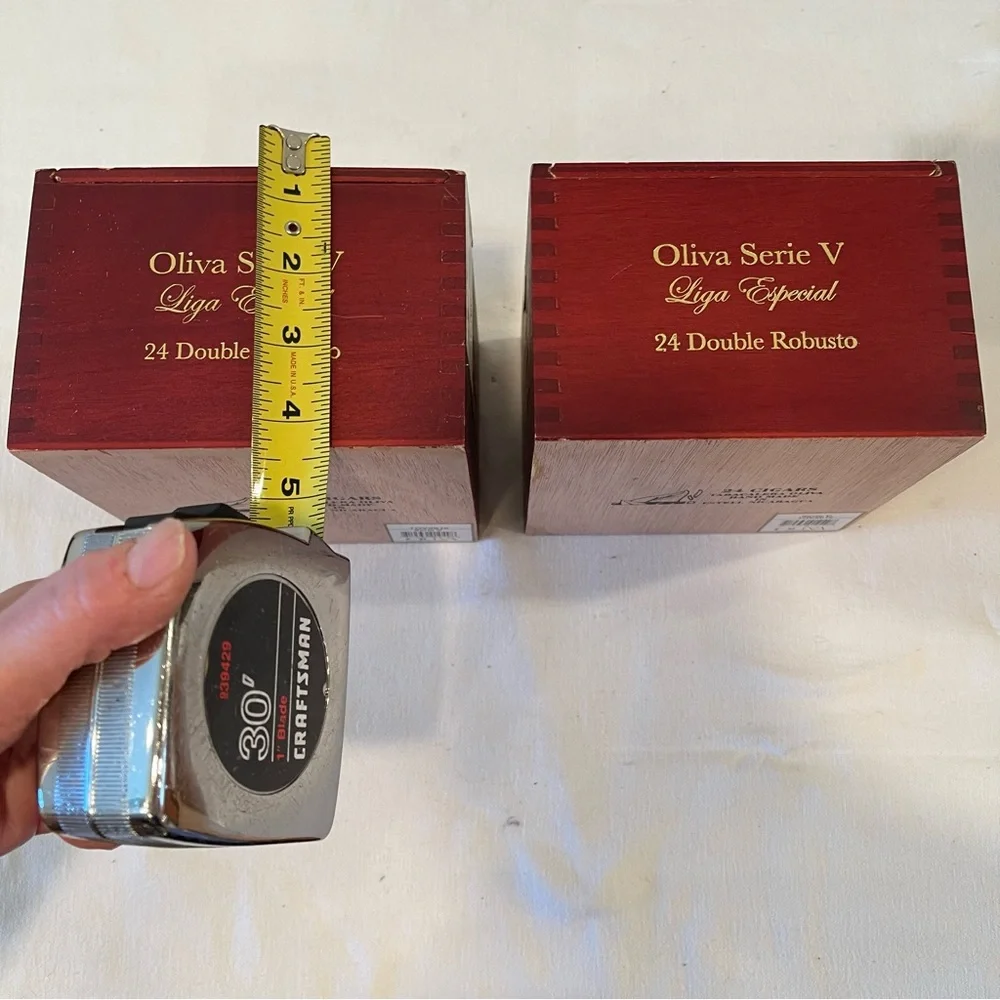 2 Oliva Series 5 Liga Especial empty cigar boxes with sliding lid